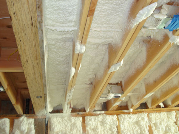 Ceiling sprayed and not sprayed