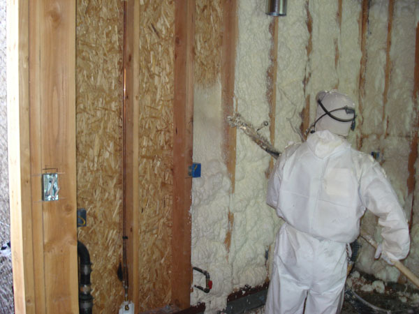 Walls sprayed and not sprayed
